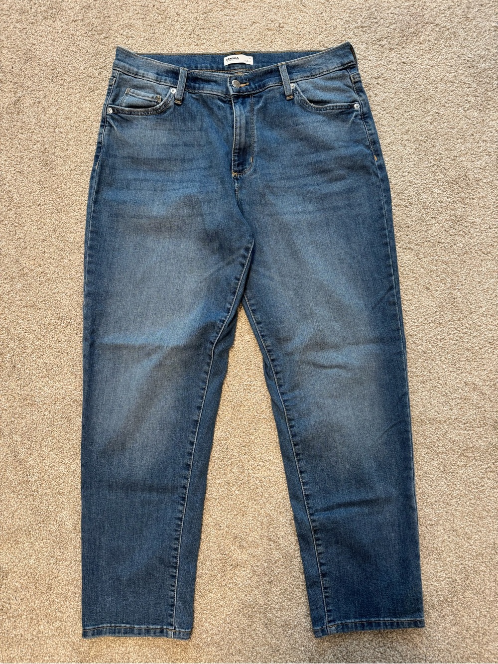 Sonoma Medium Blue Cropped High-Rise Jeans